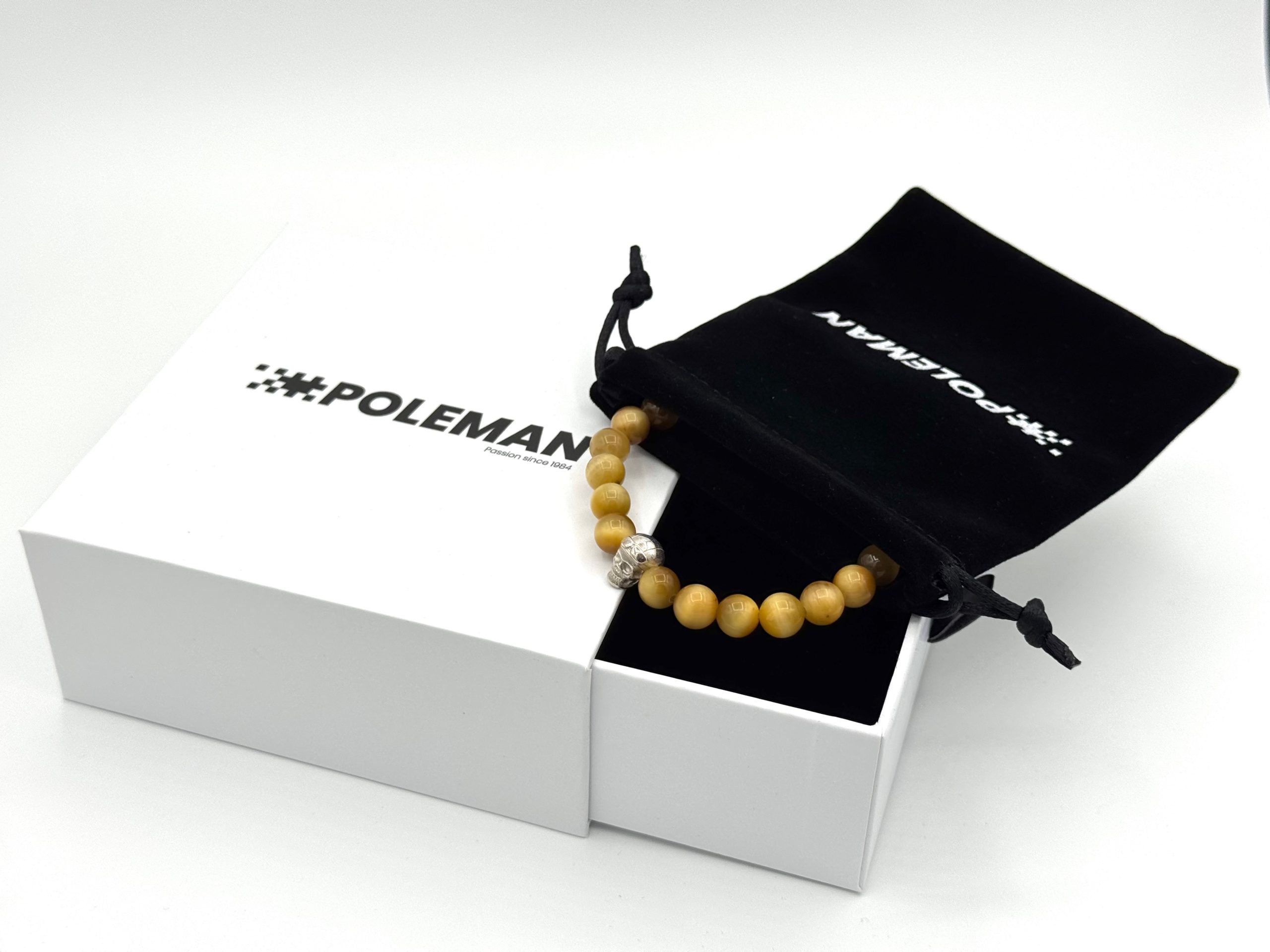Ecrin et bracelet V8 Oeil de tigre jaune